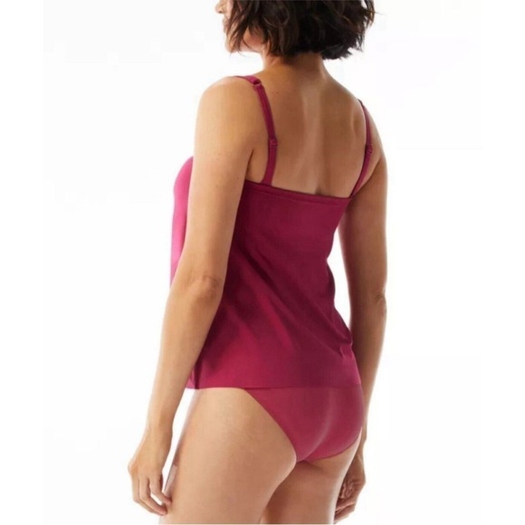 Coco Contours Clarity Bandeau Bra Sized Tankini Top Keepsake DEEP FUSCHIA,10/34D - Picture 5 of 15